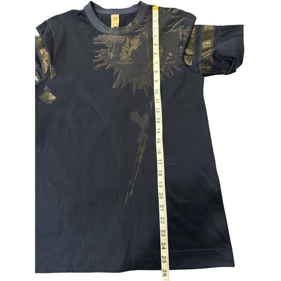 Rohka Women's Short Sleeve Top Navy Blue T-Shirt Metallic Print Cotton Size S - Picture 6 of 8